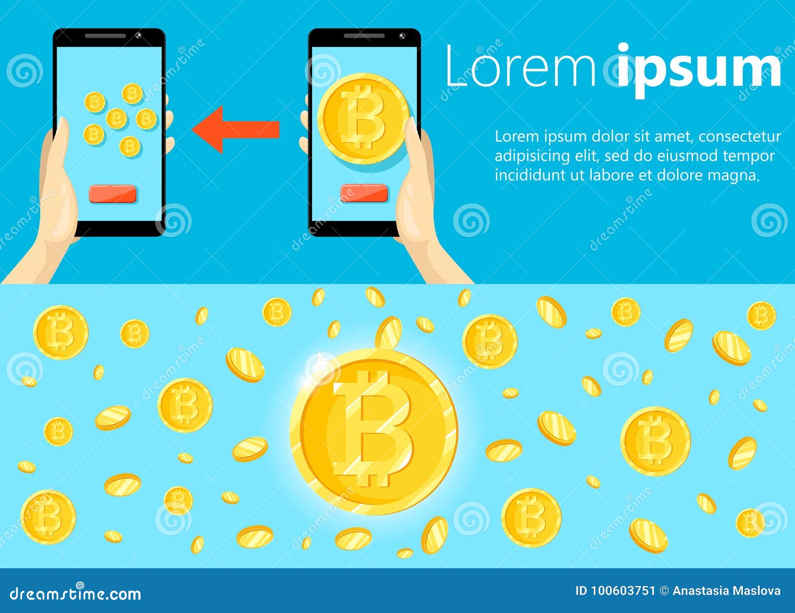 Flat Modern Design Concept Of Cryptocurrency Technology Bitcoin - 